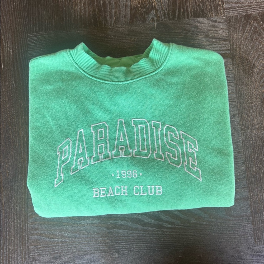 Green 1996 Paradise Beach Club Crewneck Sweatshirt - Picture 2 of 7